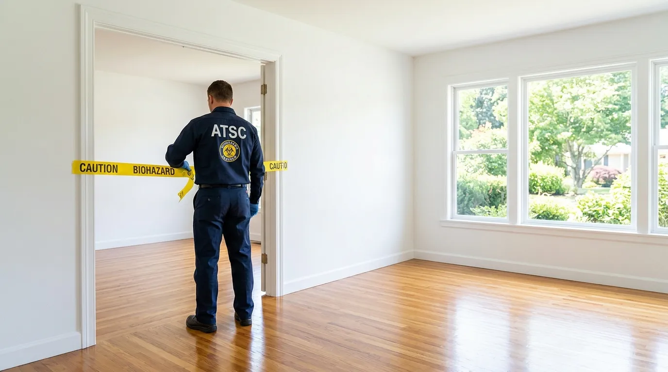 Certified biohazard cleanup crew performing Decomposition Cleanup in Clovis